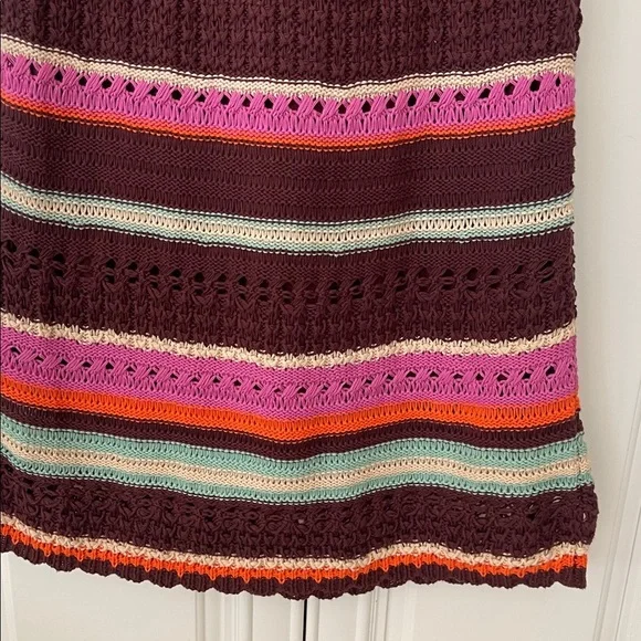 NWT Maeve by anthropology Crochet Midi boho Skirt brown size small - Picture 6 of 17